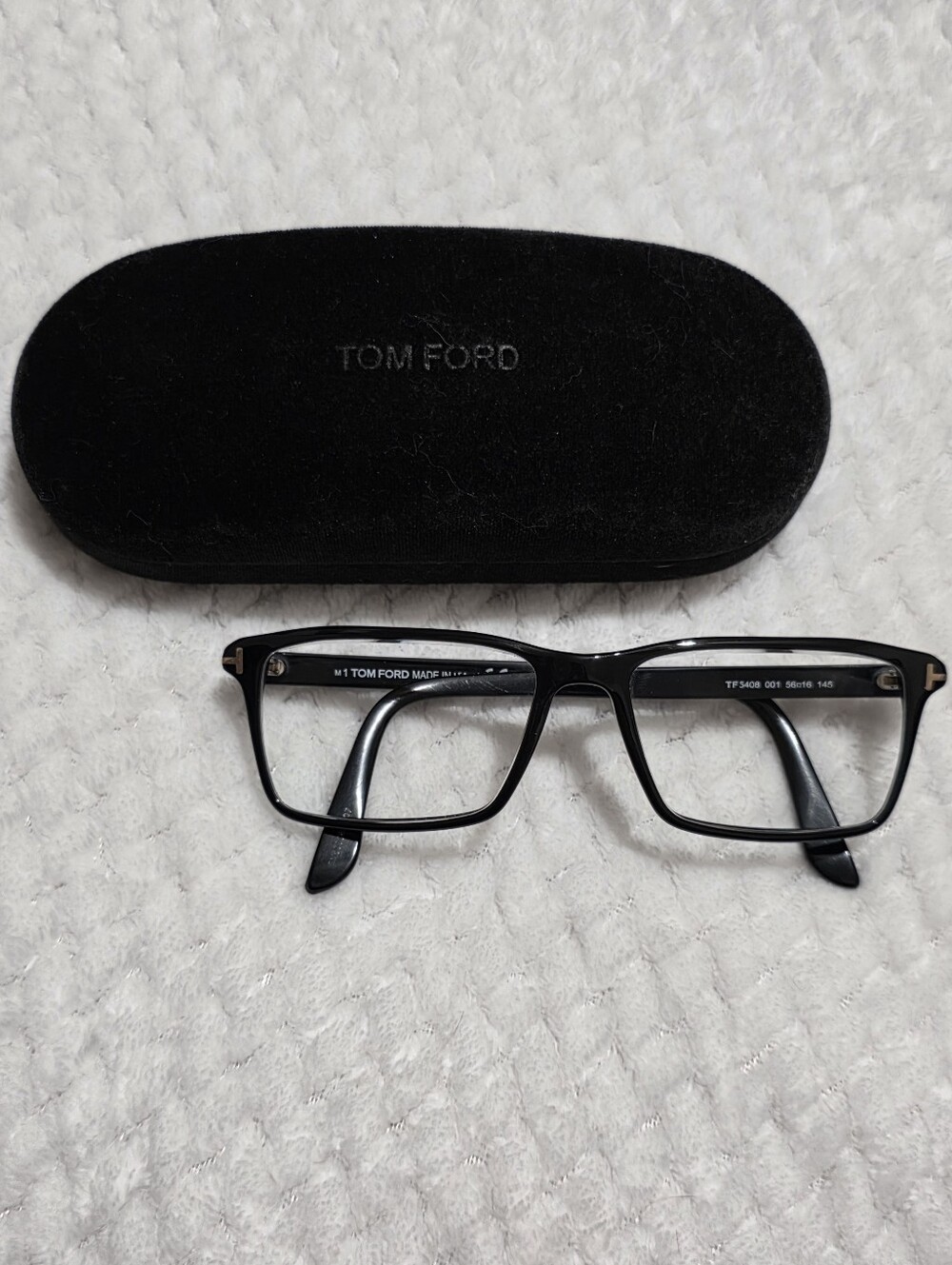 Tom Ford Black Rectangular Eyeglasses with Case